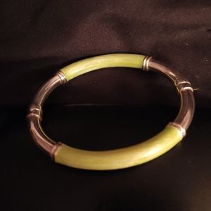 Sterling Silver and chartreuse enamel bracelet